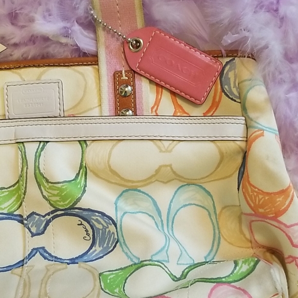 Coach Logo Signature C Print Multicolor Purse - Picture 3 of 12
